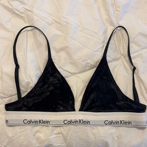 Calvin Klein Black Velvet Bralette